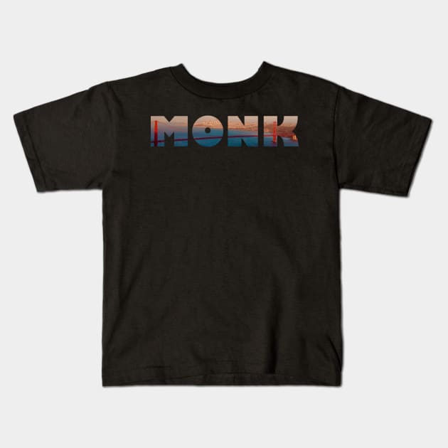 Monk - Golden Gate Bridge Kids T-Shirt by MurderSheWatched